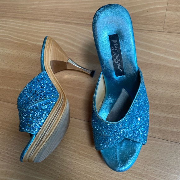 Betsey Johnson | Shoes | Betsey Johnson Polly Pumps Glitter Mules | Poshmark
